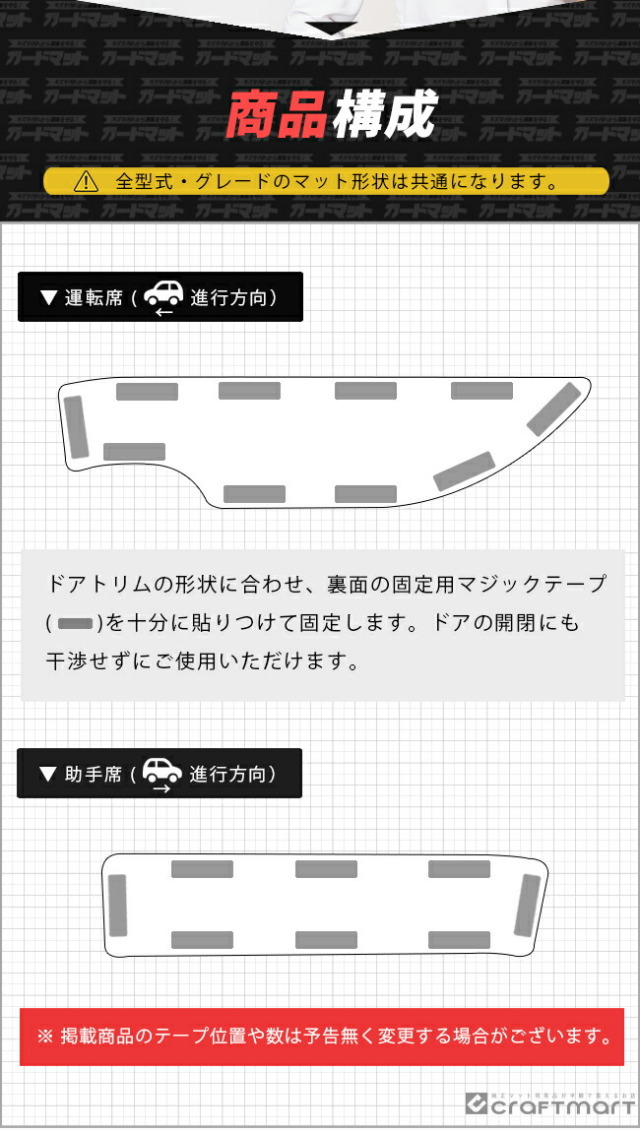 タントガードマットキックガードフロントドアトリム用DAIHATSUTa