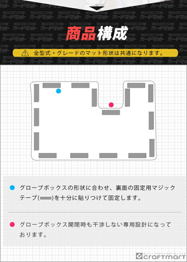 タントガードマットグローブボックス用DAIHATSUTantoカスタムLA6