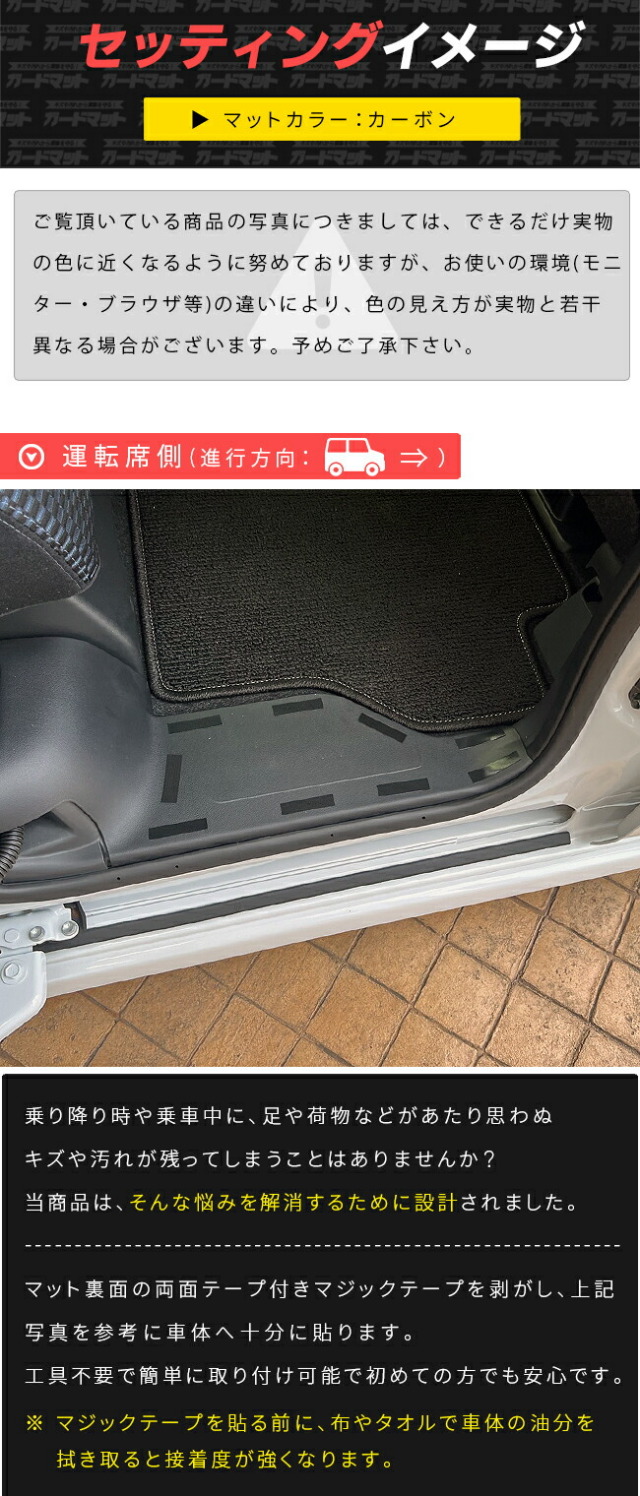 ダイハツタントガードマットキックガードリアサイドステップ用2枚