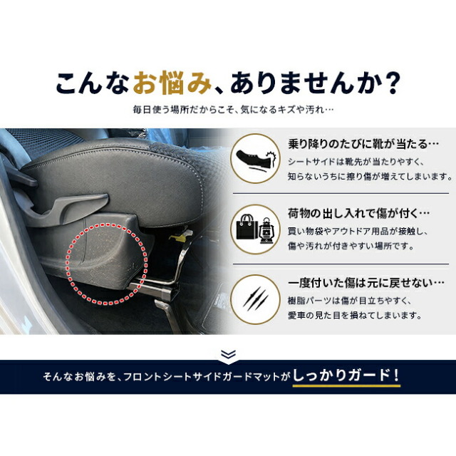 タントフロントシートサイドガードマット3枚セット