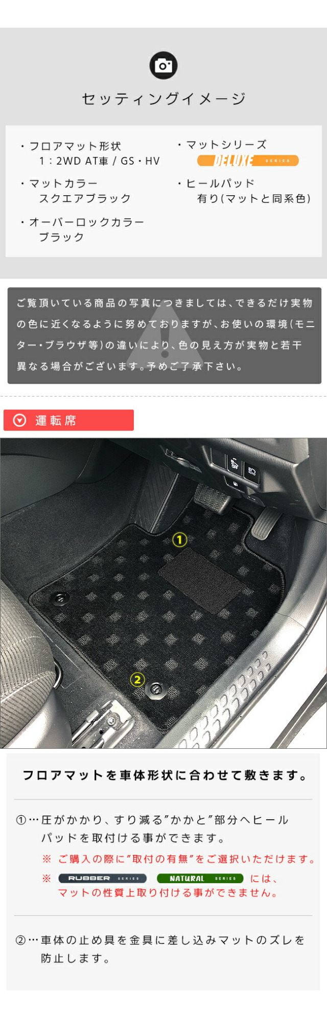 トヨタC-HR10系50系フロアマットDXシリーズアクセサリー内装カス
