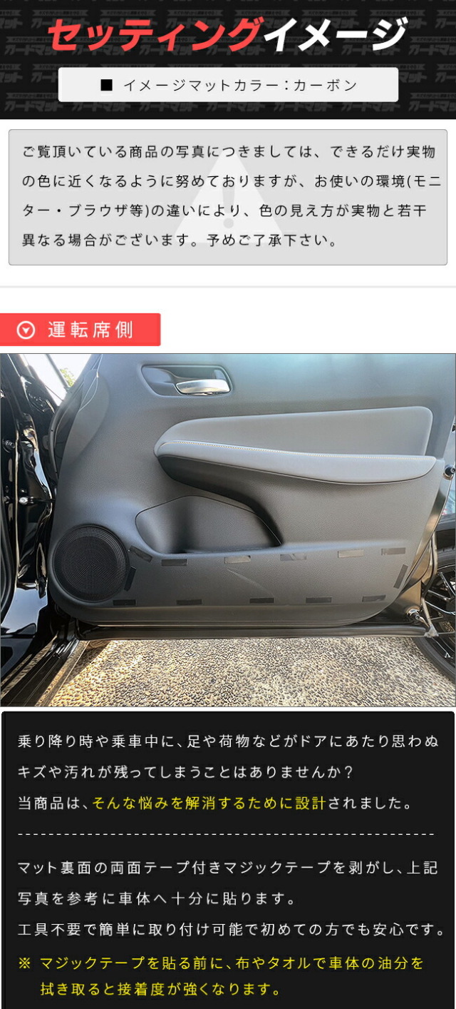 ホンダフィットガードマットキックガードフロントドアトリム用2枚