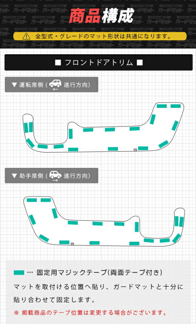 ホンダ新型フリードGT系ガードマットキックガードフロントドアト