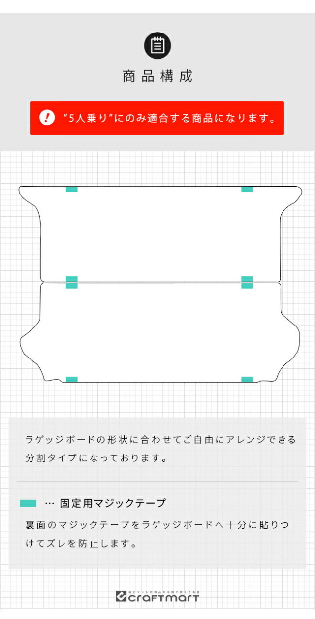 ホンダ新型フリードGT系5人乗りラゲッジボードマットDXシリーズア