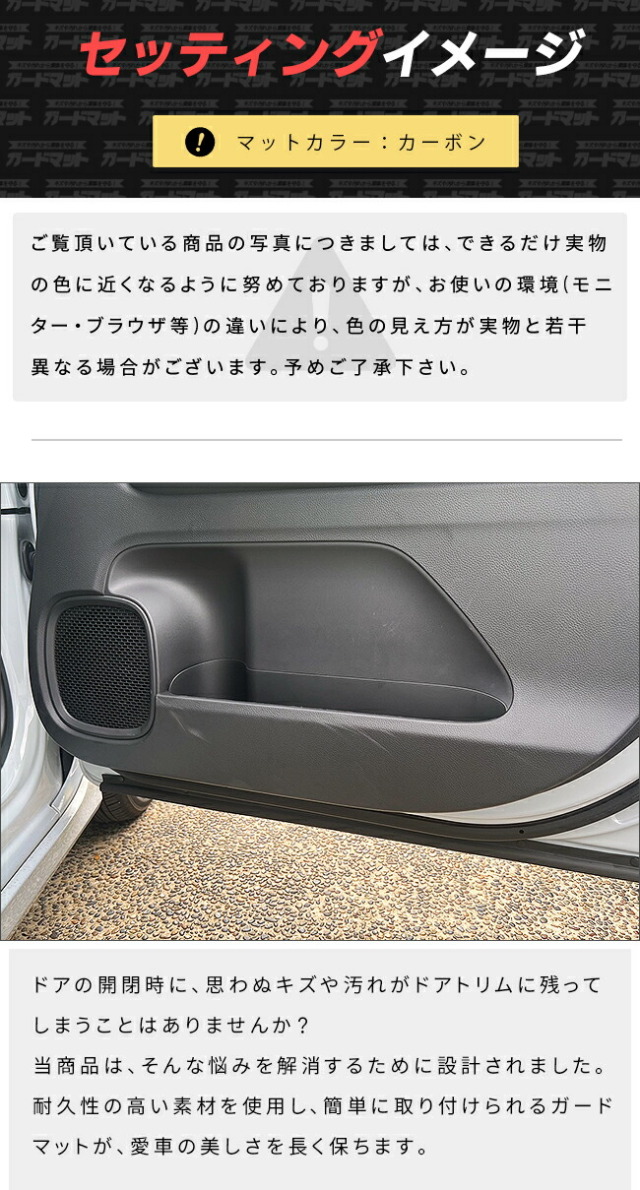 ホンダ N-WGN ガードマット キックガード フロントドアトリム用 2枚組