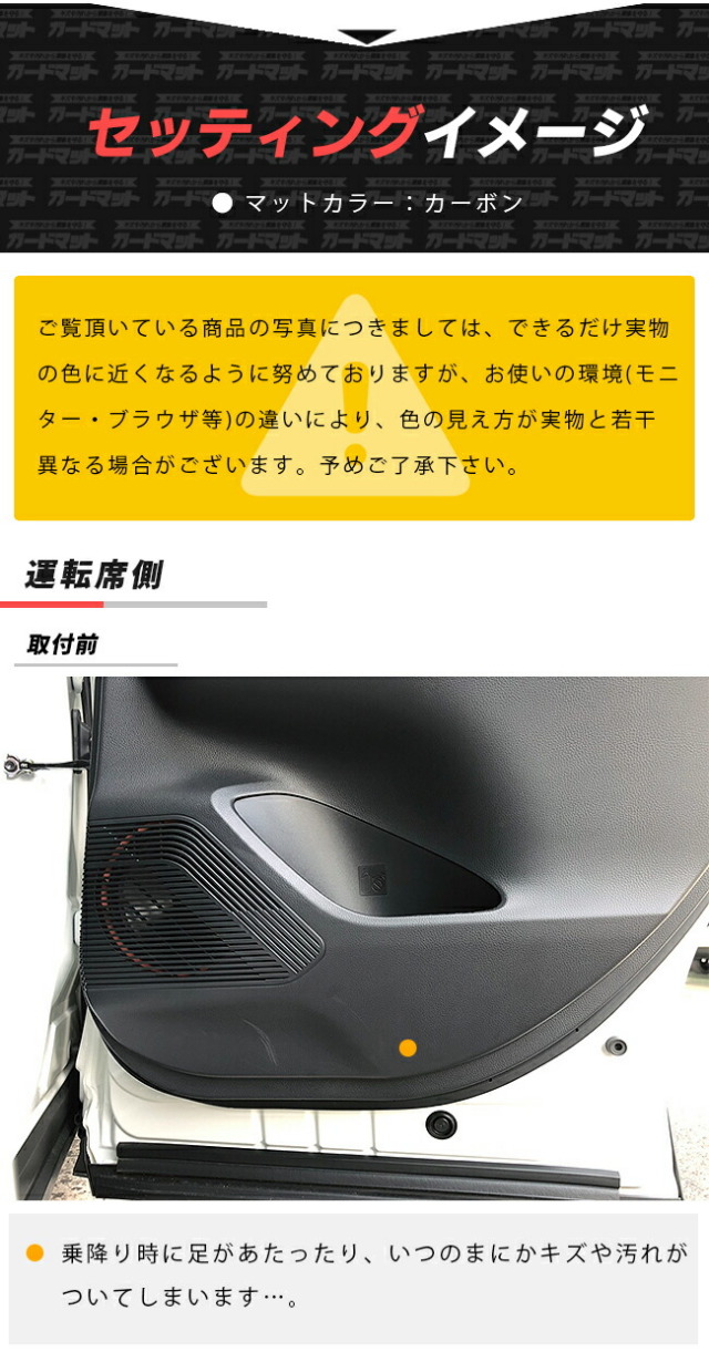 トヨタハリアー80系ガードマットキックガードリアドアトリム用ア