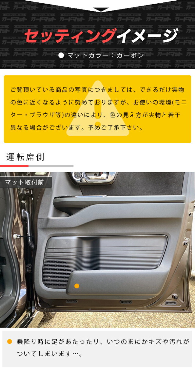 ホンダエヌボックスガードマットキックガードフロントドアトリム