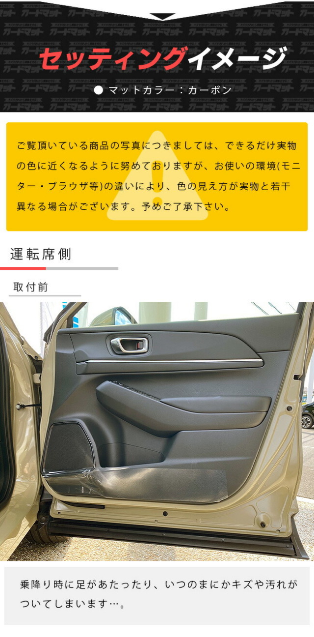 ホンダヴェゼルRV系ガードマットキックガードドアトリム用HONDAV