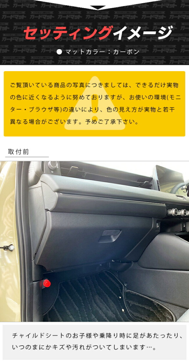 ホンダヴェゼルRV系ガードマットキックガードグローブボックス用