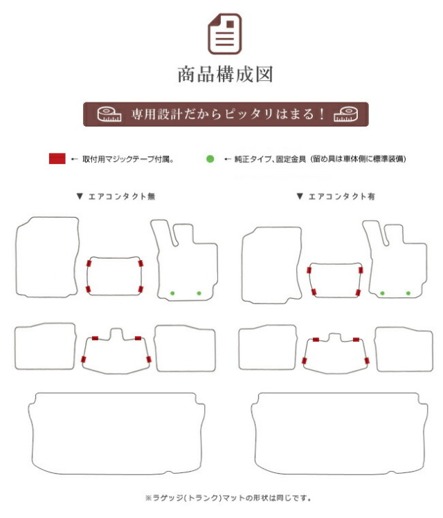 トヨタパッソフロアマットラゲッジマットセットDXマットM700A710