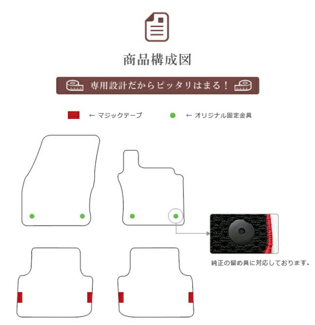 フォルクスワーゲンティグアンフロアマットDXマットVWTigan5Nカー