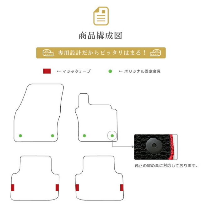フォルクスワーゲンティグアンフロアマットPMマットVWTigan5Nカー