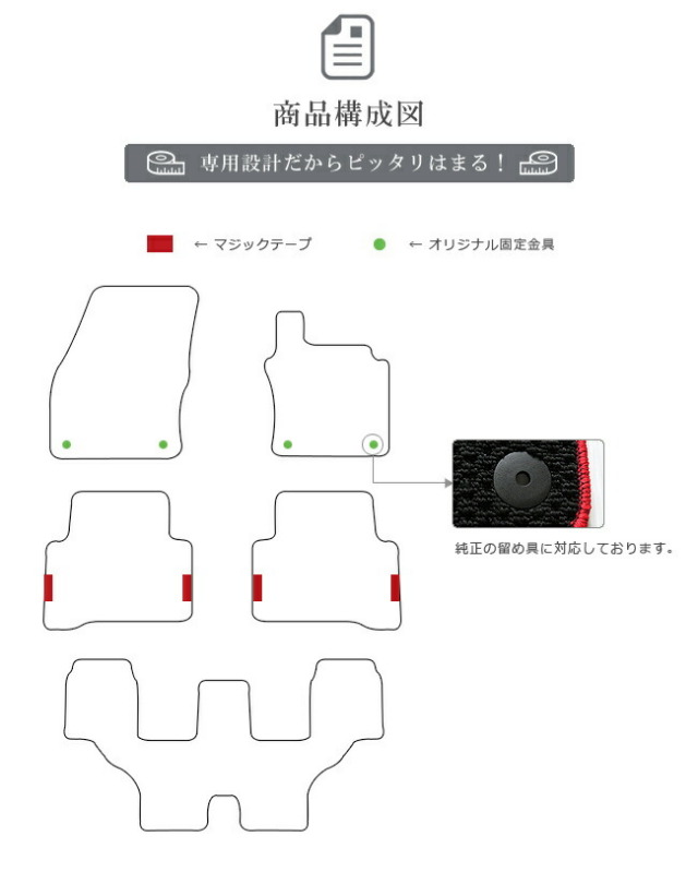 フォルクスワーゲンゴルフトゥーランフロアマット1TCZDLXマットカ