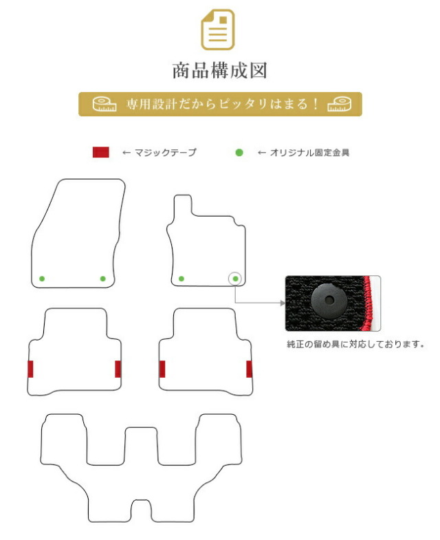 フォルクスワーゲンゴルフトゥーランフロアマット1TCZDPMマットカ