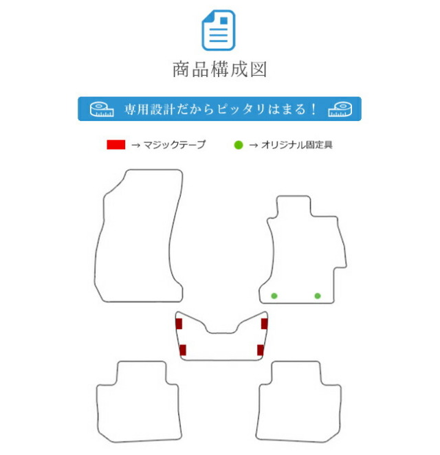 レヴォーグフロアマットSTDマットH26/6～SUBARULEVORGVM4VMG車1台
