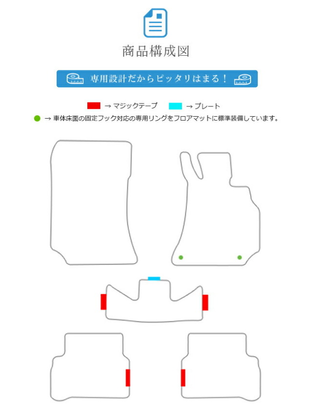 メルセデス・ベンツCクラスフロアマットW205セダンSTDマットカー