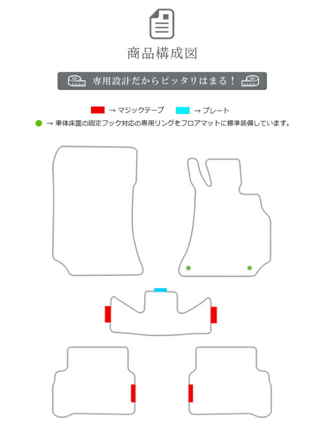 メルセデス・ベンツCクラスフロアマットW205セダンLXマットカーマ