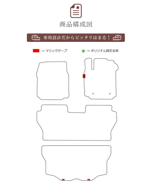 ダイハツウェイクフロアマットラゲッジマットセットDXマットデラ