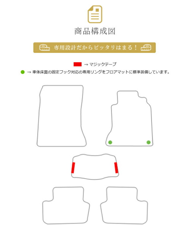 メルセデス・ベンツCクラスフロアマットW205セダンPMマットカーマ