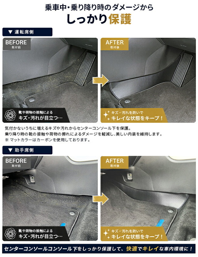 CX-5KM系センターコンソール下部専用ガードマット装着状態