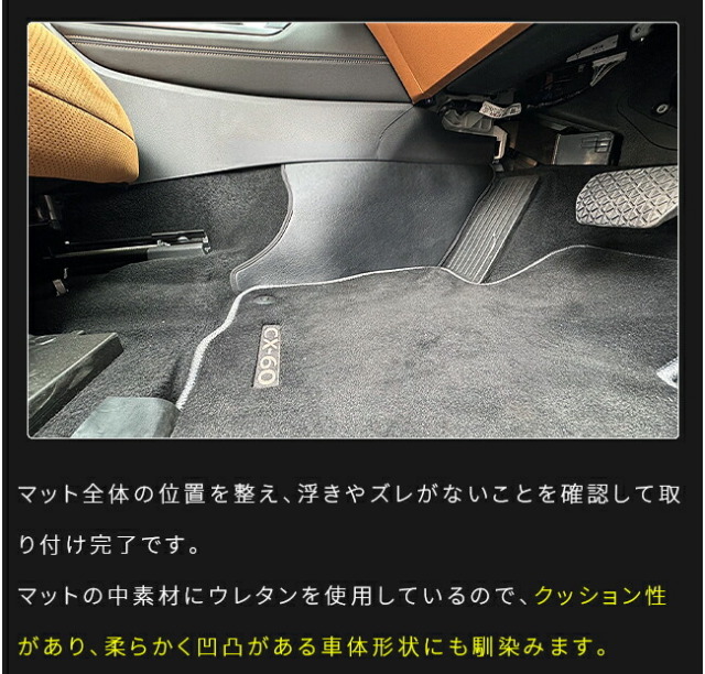 マツダCX-60KH系ガードマットセンターコンソール下用2枚組キック