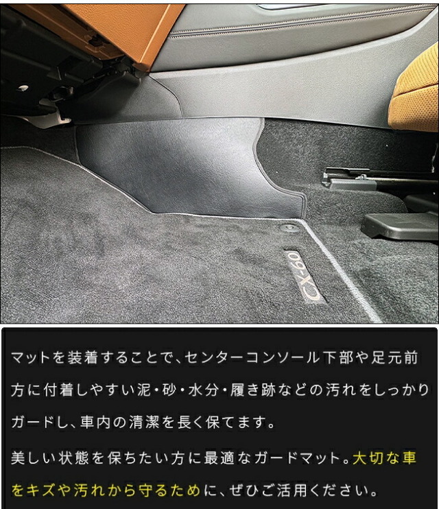 マツダCX-60KH系ガードマットセンターコンソール下用2枚組キック