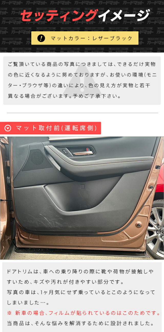 マツダCX-80KL系ガードマットキックガードフロントドアトリム用2