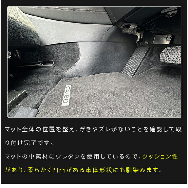 マツダCX-80KL系センターコンソール下用ガードマット2枚組下部キ