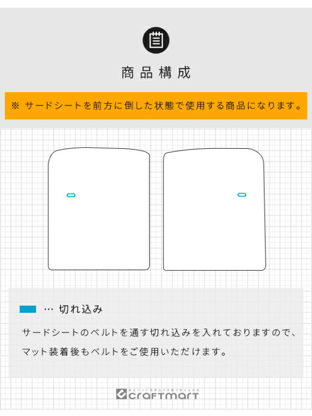 マツダCX-80フロアマットサードシート背面用KL系DXシリーズ6人7人