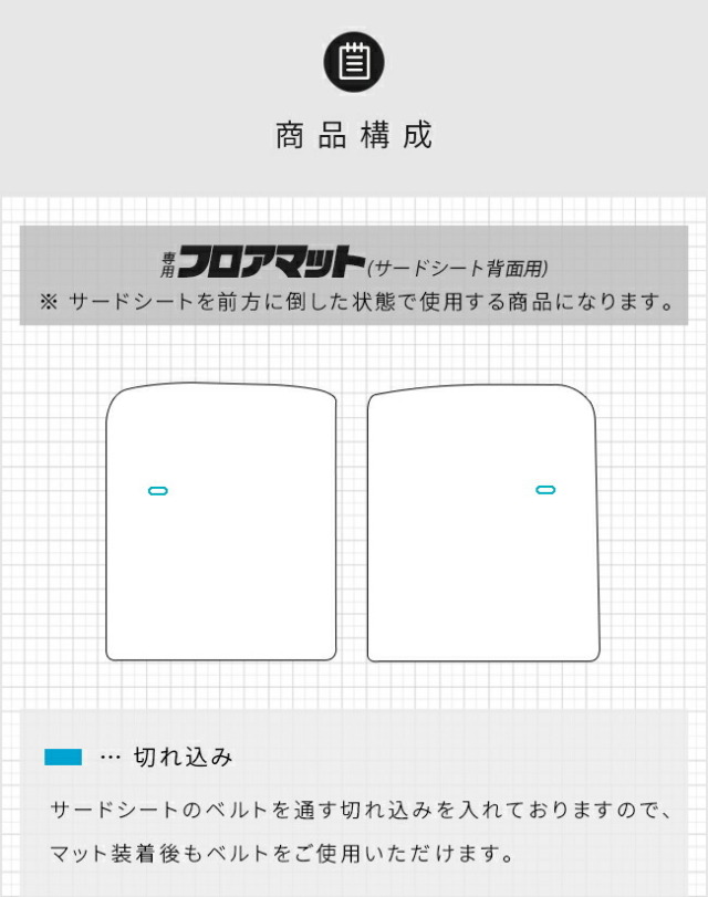 マツダCX-80フロアマットサードシート背面用KL系DXシリーズ6人7人