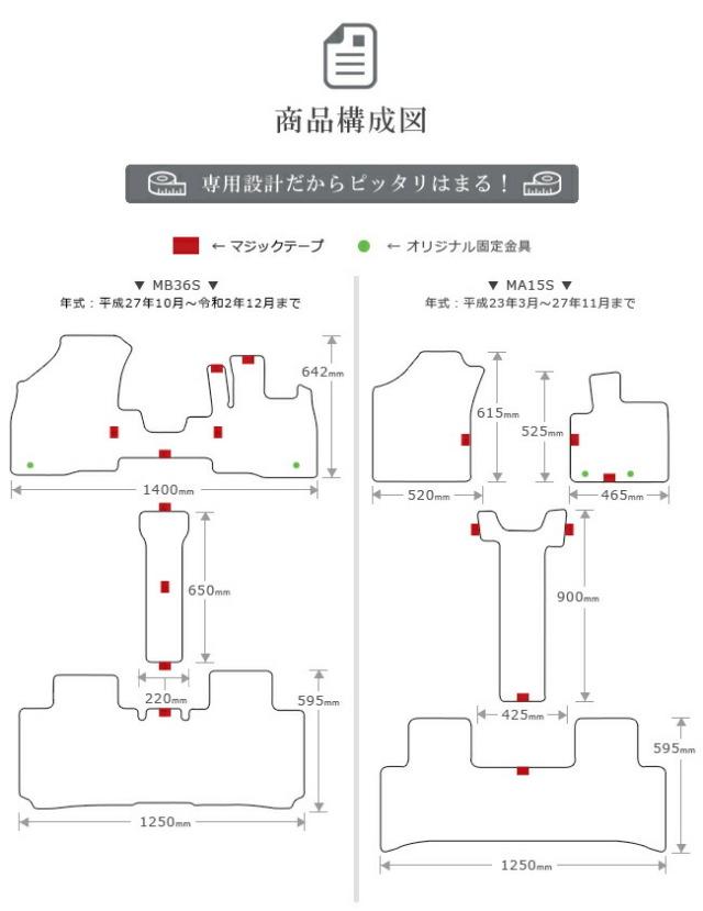 三菱デリカD2フロアマットLXマットMB15SMB36S車1台分フロアマット