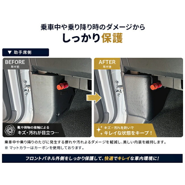 三菱デリカD:5CV1Wフロントパネル外側ガードマットキックガードパネルプロテクターキズ