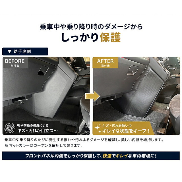 三菱デリカD:5CV1Wフロントパネル内側ガードマットキックガードパネルプロテクターキズ