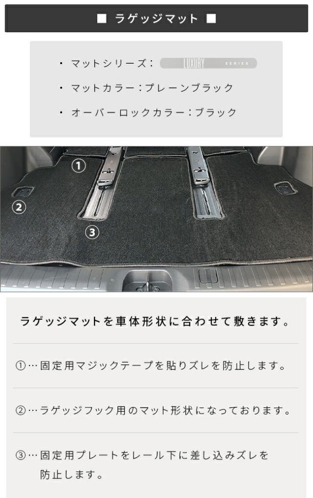三菱デリカD5マットセットフロアマットラゲッジマットサイドステ