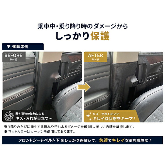 三菱デリカD:5CV1Wフロントシートベルトガードマットマットシートバックプロテクター保