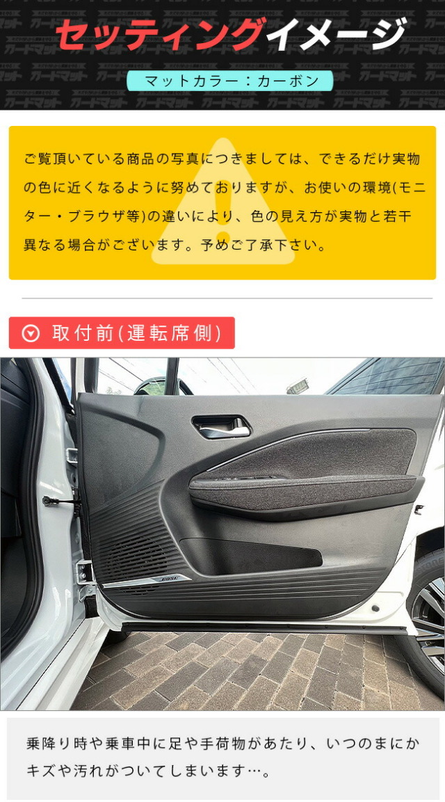 日産オーラe-powerガードマットキックガードフロントドアトリム用