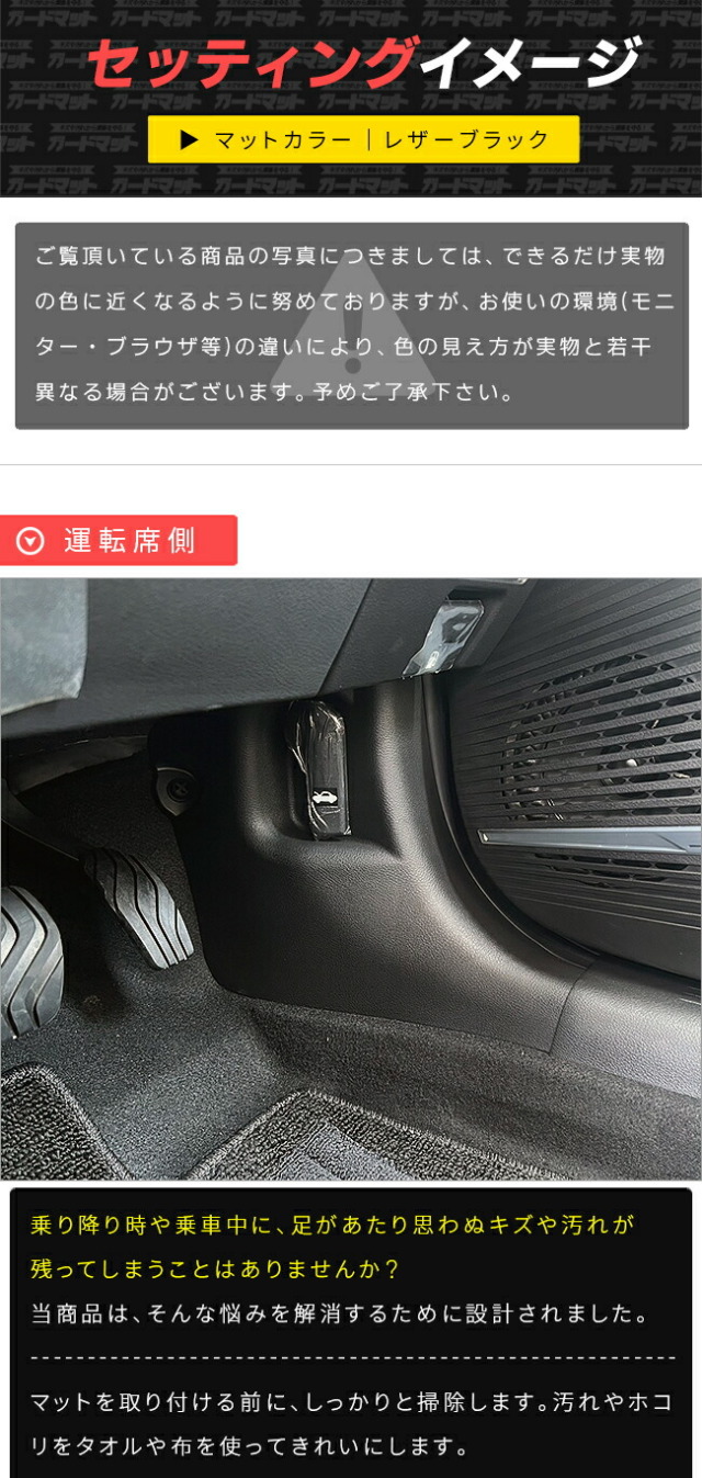 日産オーラガードマットキックガードフロントパネル外側専用2枚組