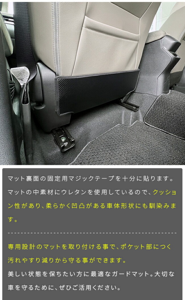 日産オーラガードマットキックガードシートバック用2枚組内装カス