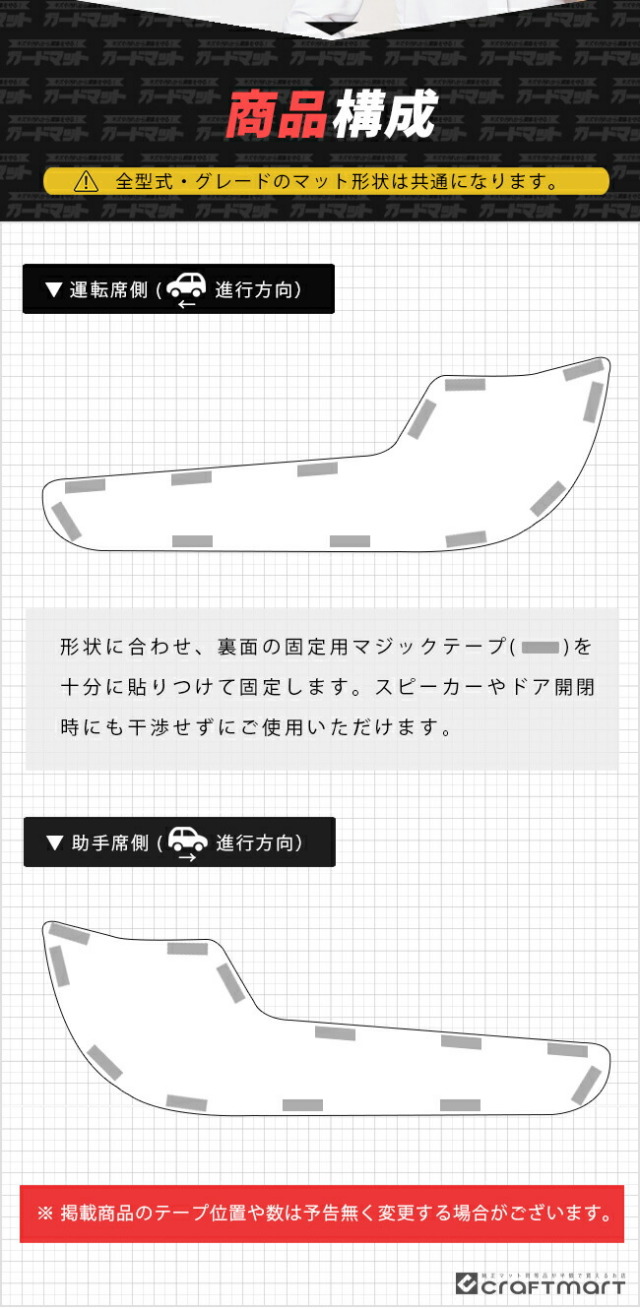 日産アリアガードマットキックガードフロントドアトリム用カーマ