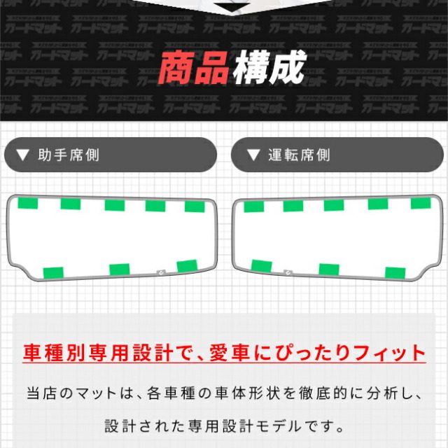 日産リーフガードマットキックガードフロントシートバック用2枚組