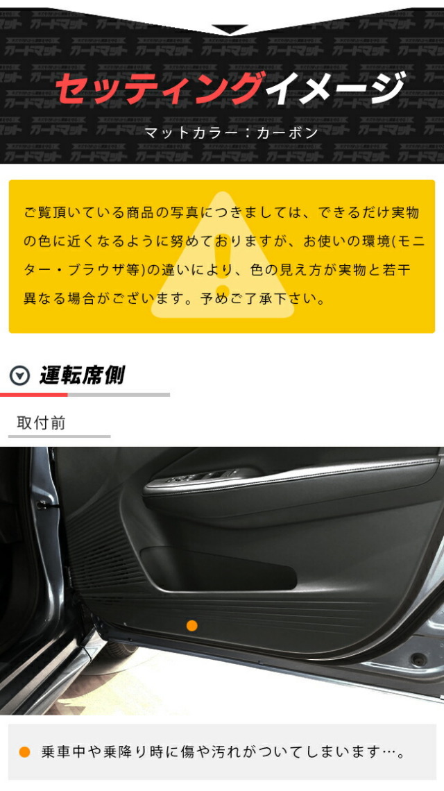 日産ノートガードマットキックガードフロントドアトリム用2枚組e