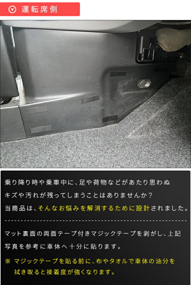 日産NV200バネットバンガードマットキックガードフロントパネル内側用