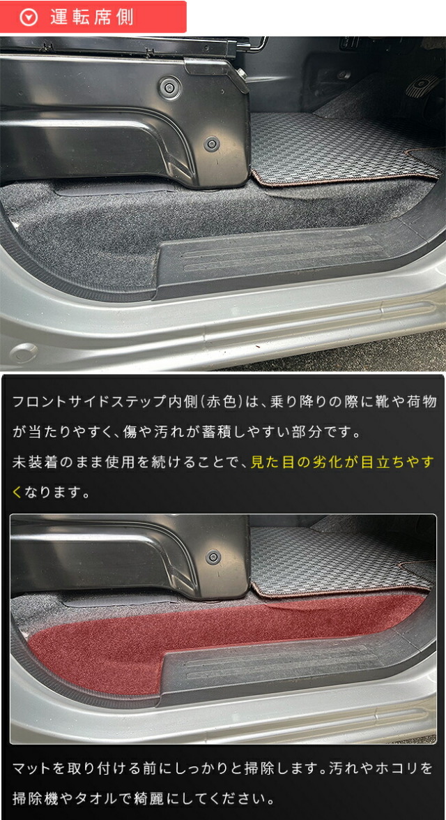 日産NV200バネットバンガードマットフロントサイドステップ内側用2枚