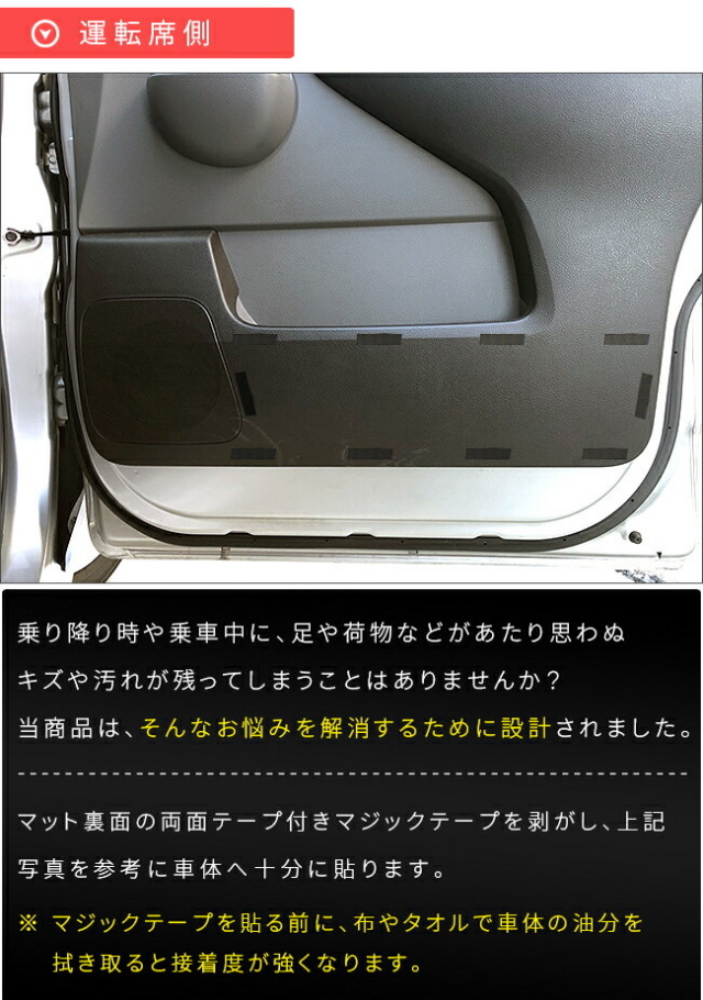 日産NV200バネットバンガードマットキックガードフロントドアトリ