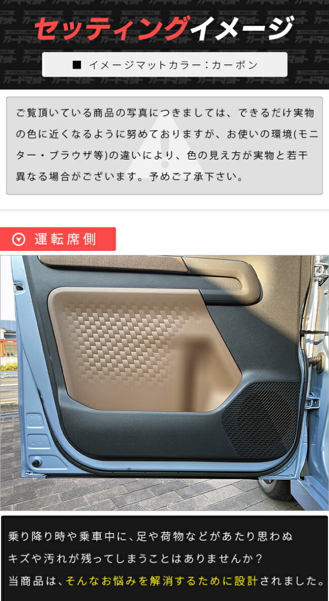 日産ルークスガードマットキックガードフロントドアトリム用2枚組