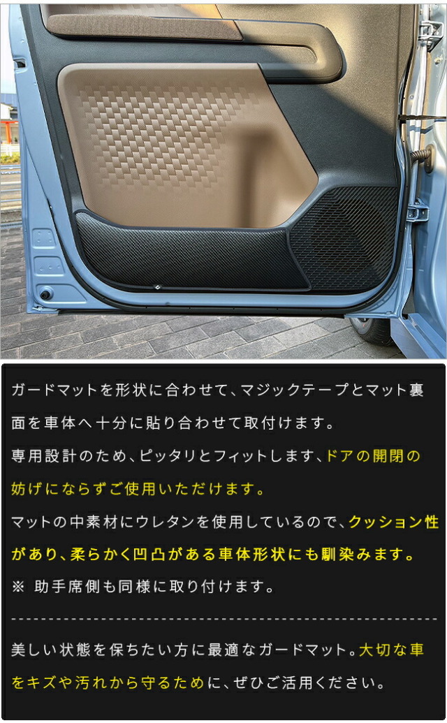 日産ルークスガードマットキックガードフロントドアトリム用2枚組