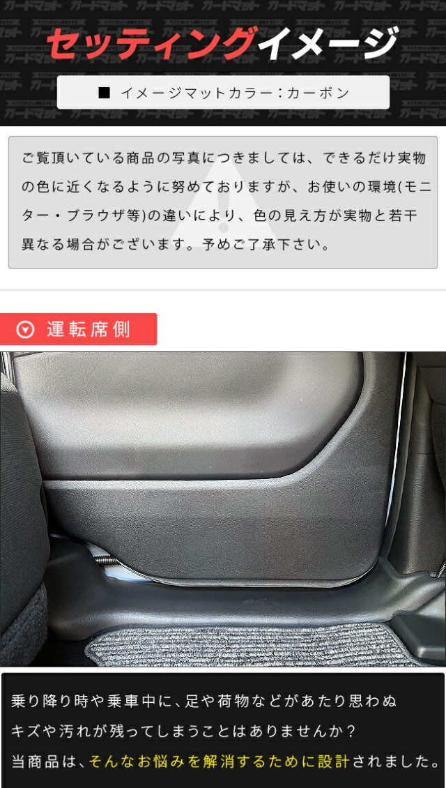 日産ルークスガードマットキックガードリアドアトリム用2枚組BB系
