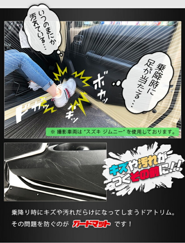 日産 サクラ B6AW ガードマット キックガード フロントドアトリム用 2