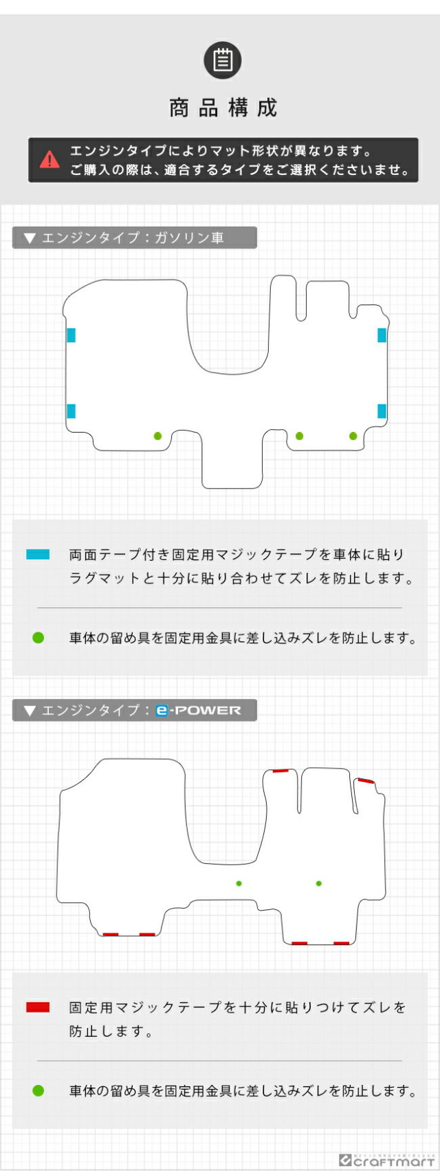 NISSANニッサン日産C27系セレナSERENAフロント一体型ラグマットS