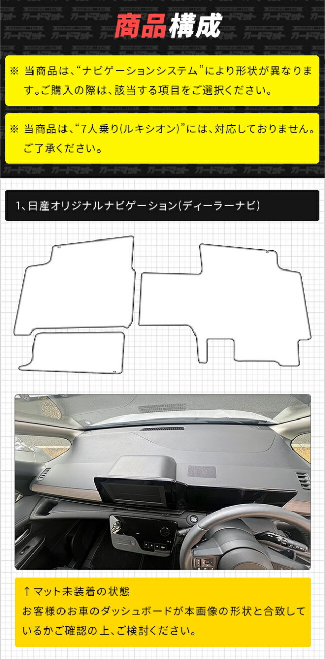 日産 セレナ C28 ガードマット ダッシュボードマット e-POWER e-4ORCE